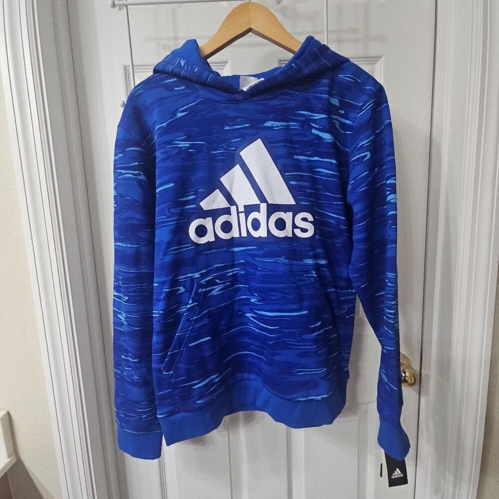 Adidas Regular Fit Liquid Camo Blue Hoodie XL